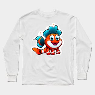 featuring a bright orange clownfish swimming among sea anemones. Long Sleeve T-Shirt